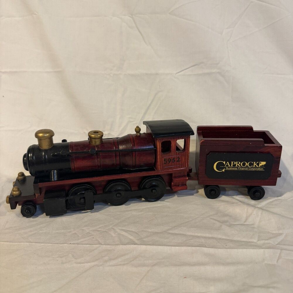 Caprock Business Finance Corporate Promo Wood Train Engine Tender Locomotive